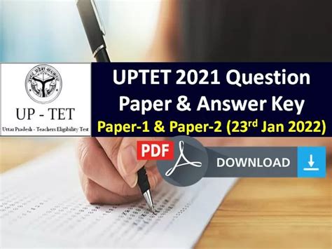 Uptet 2021 Exam Question Paper And Provisional Answer Key Pdf Download