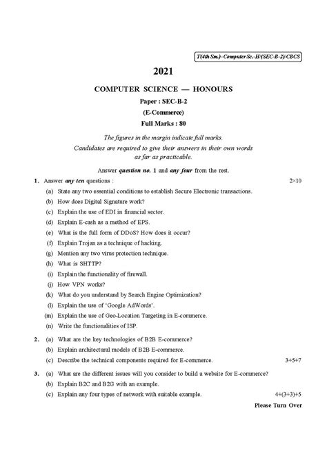 File Cu 2021 B Sc Honours Computer Science Semester Iv Paper Sec B 2