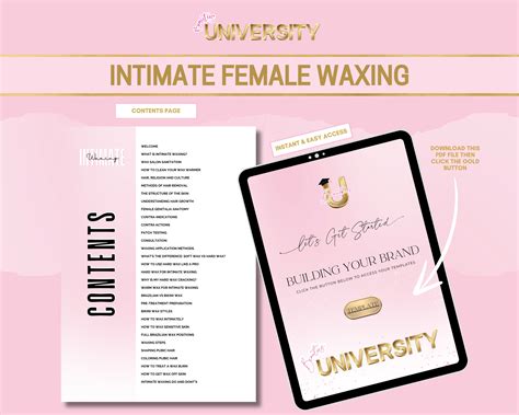 Bikini Waxing Manual Intimate Wax Manual Waxing Training Manual