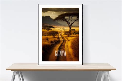 Kenya Travel Poster Kenya Art Print Kenya Art Poster A3a4a5 T