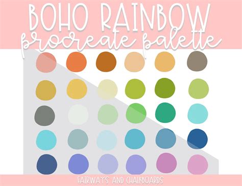 Boho Rainbow Procreate Color Palette By Teach Simple