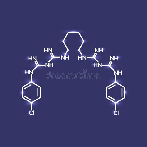 Chlorhexidine Chlorhexidine Gluconate Chg Antiseptic Molecule Structural Chemical Formula And