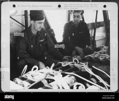 Officers Of The Th Troop Carrier Group Check The Cargo Inside A