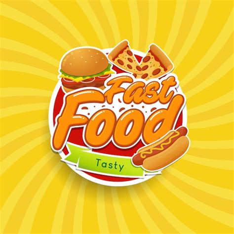 Emblema Logo De Comida Rapida Vector Premium