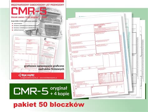 CMR 5 List Przewozowy pakiet 50 bloczków 12344481211 oficjalne