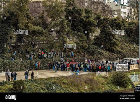 Seattle Wa Janvier Des Manifestants Ont Ferm L Autoroute I