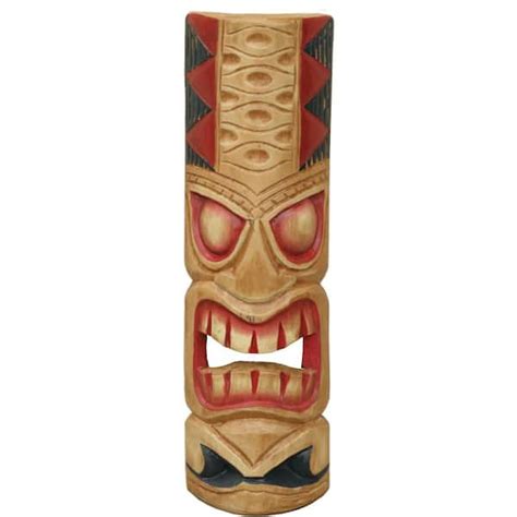 Backyard X-Scapes 20 in. Yellow Wood Tiki Mask Classic Hawaiian ...