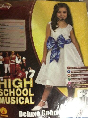 High School Musical Gabriella Deluxe White Halloween Costume Size Med