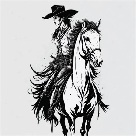 Premium Vector | Cowboy with horse vector