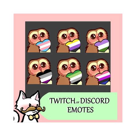 Choose One Lgbtqia Pride Twitch Emotes Kawaii Discord Owl Etsy