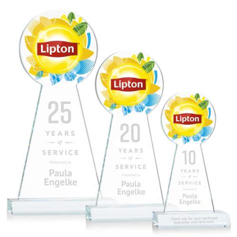 Laidlaw Full Color Etch Clear Towers Crystal Award