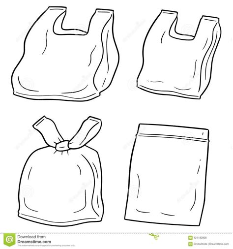 Vector set of plastic bag stock vector. Illustration of illustrate - 121183938 | Pencil drawings ...