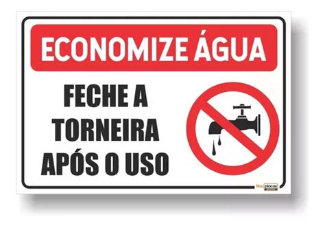 Placa Economize Agua Feche A Torneira Apos O Uso X Cm