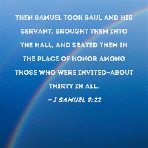 1 Samuel 922 Then Samuel Took Saul And His Servant Brought Them Into