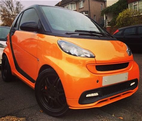 Orange And Blue Smart Car