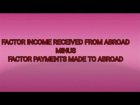 Cbse Class Xii Economics In English Net Factor Income From Abroad