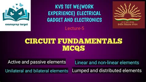 Circuit Fundamentals MCQs Lecture 5 KVS TGT WE Work Experience