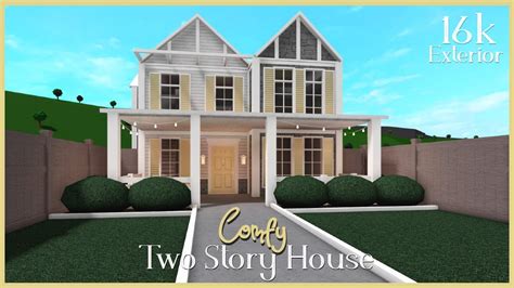 Bloxburg Cozy Roleplay Two Story Home Pt 1 Exterior 16k House Build Youtube