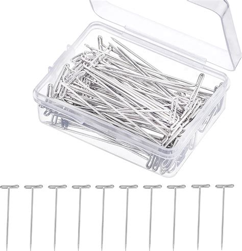 Joaoxoko T Pins For Wigs 100pcs Stainless Steel Wig T Pins