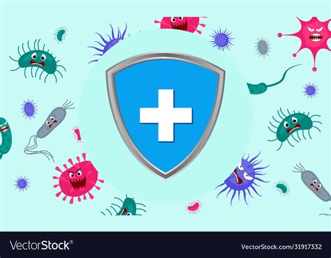 Immune System Concept Hygienic Medical Blue Vector Image