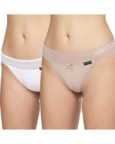 Braga Mujer Tanga Encaje Don Algodón Pack 2 al mejor precio Talla S