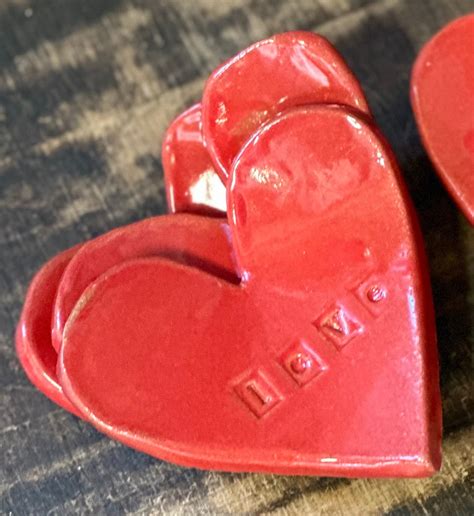 Hand Formed Heart Trinket Dish “love” Debbie Wolk Designs