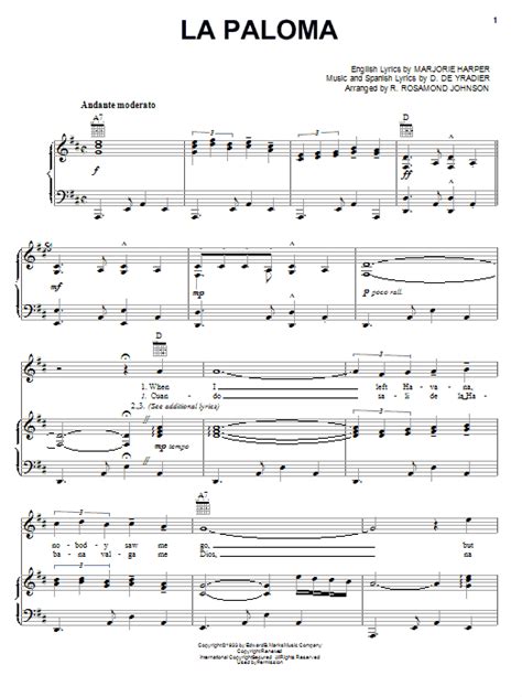 La Paloma | Sheet Music Direct