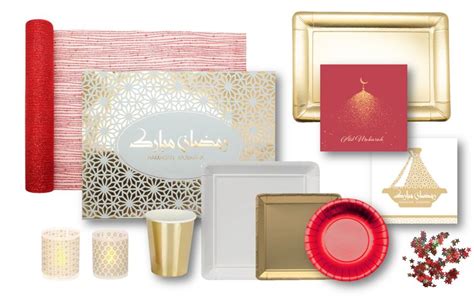 MESA BELLA Vaisselle jetable fête de lEid Mubarak Ramadan Sets de