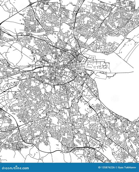 Map Of The City Of Dublin Ireland Stock Illustration Illustration Of