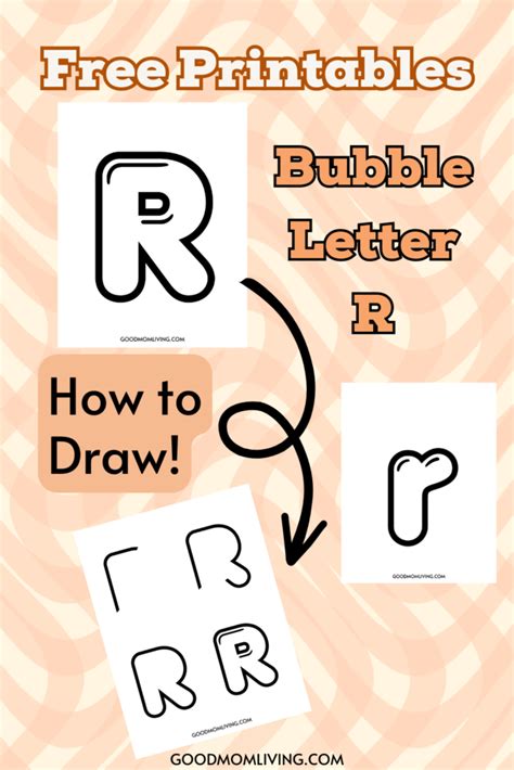 how to draw r in bubble letters