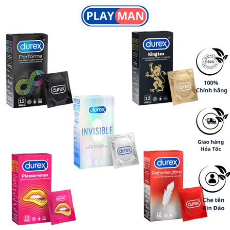 Combo H P Bao Cao Su Durex Ch Nh H Ng T Y Ch N Pleasuremax Invisible