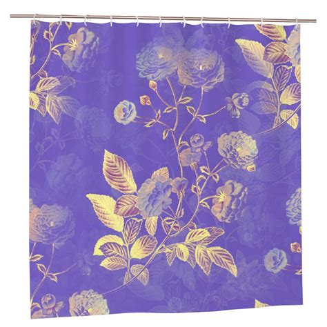 Yfyang Waterproof Bathroom Shower Curtain Purple Vintage Floral