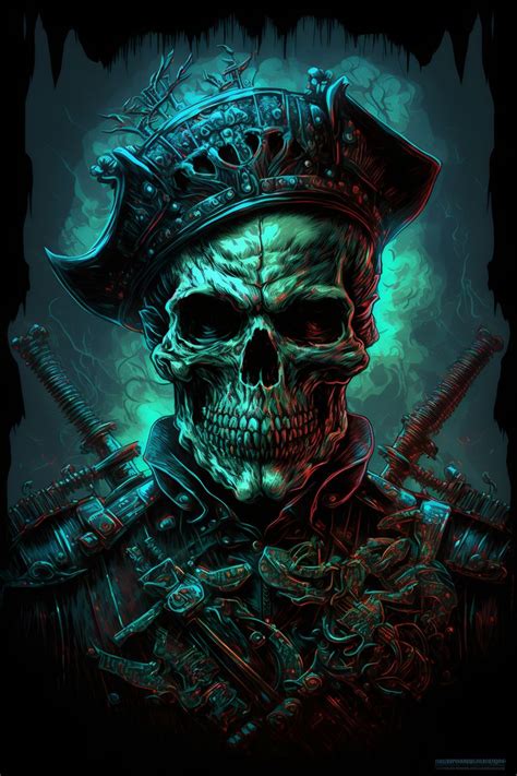 The Pirate Skull Gambar Tengkorak Gambar Seni