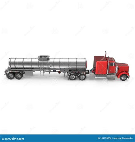 Camion Citerne Aspirateur De Carburant Sur Le Blanc Illustration 3D