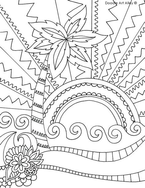 Tropical Beach Coloring Pages at GetDrawings | Free download