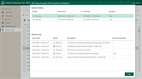 Viewing Session Statistics Veeam Backup For Aws Guide