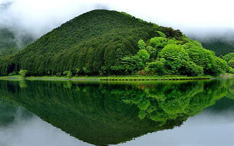 HD wallpaper: Japan Reflection Green Mountain-Nature HD Wallpape ...