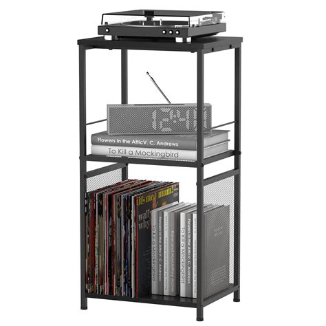 Buy CADUKE Vinyl Record Stand 3 Tier Record Player Stand With Storage