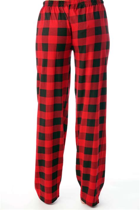 Just Love Women Buffalo Plaid Pajama Pants Sleepwear Red Black Buffalo