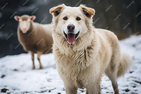 Premium AI Image | Snowy farm animals