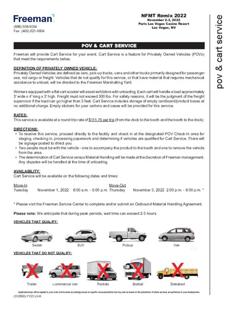 Fillable Online Freeman Privately Owned Vehicles Pov Form Fax Email