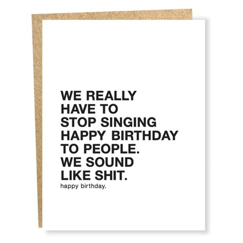 Stop Singing Birthday Card Sapling Press Outer Layer