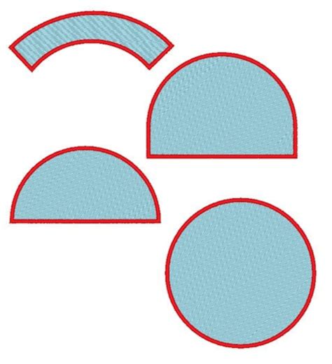 Blank Circle-based Patches FSL Machine Embroidery Design, 4 Styles in ...