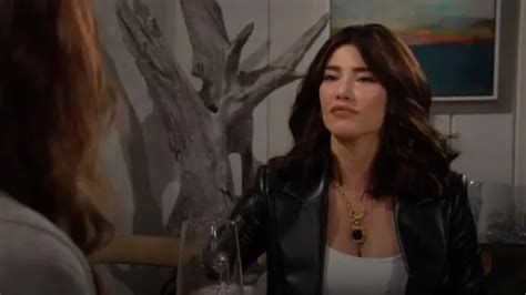 Alice Olivia Denny Faux Leather Blazer Worn By Steffy Forrester