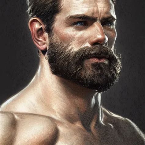 Portrait Of A Rugged Ranger Muscular Upper Body Stable Diffusion