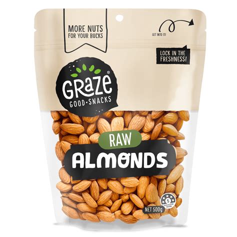 Raw Almonds - 500g - GRAZE