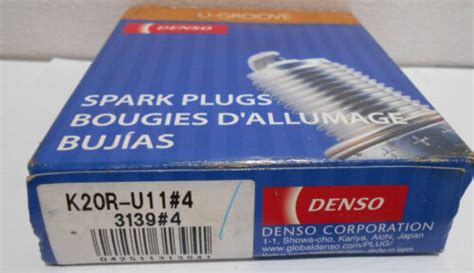 Lot Box Of 4 New DENSO K20R U11 4 3139 U Groove Resistor Spark Plugs