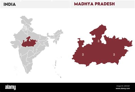 Madhya Pradesh Map Illustration1 State Of India Republic Of India