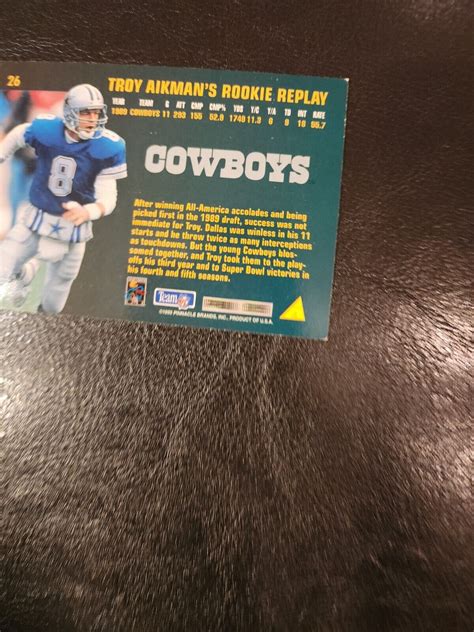 Troy Aikman Pinnacle Rookie Replay Football Card Dallas