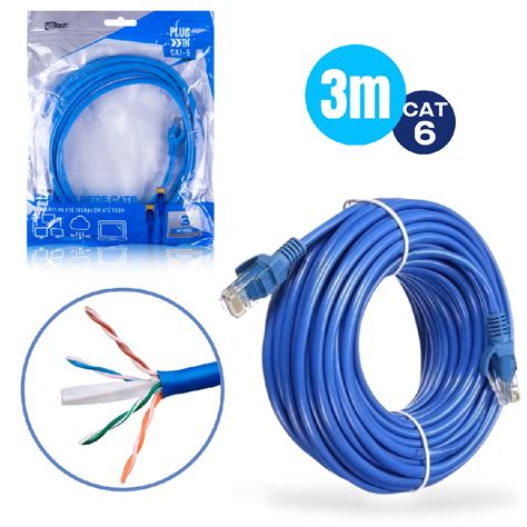 Cabo De Rede E Internet Cat6 3m Shopee Brasil